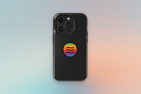 A black phone case with the HeyDingus logo on the back.